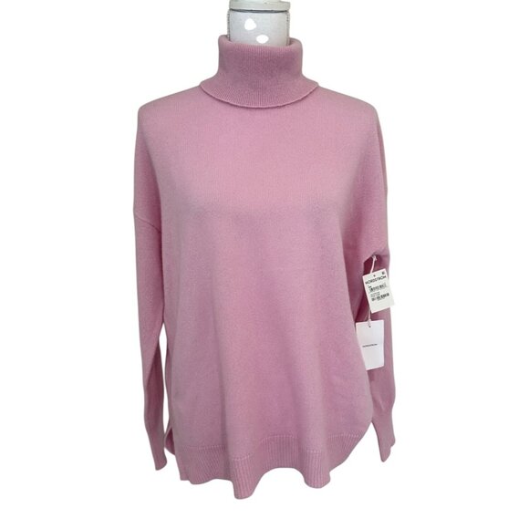 Nordstrom New Size Large Soft Pink Cashmere Turtleneck Sweater